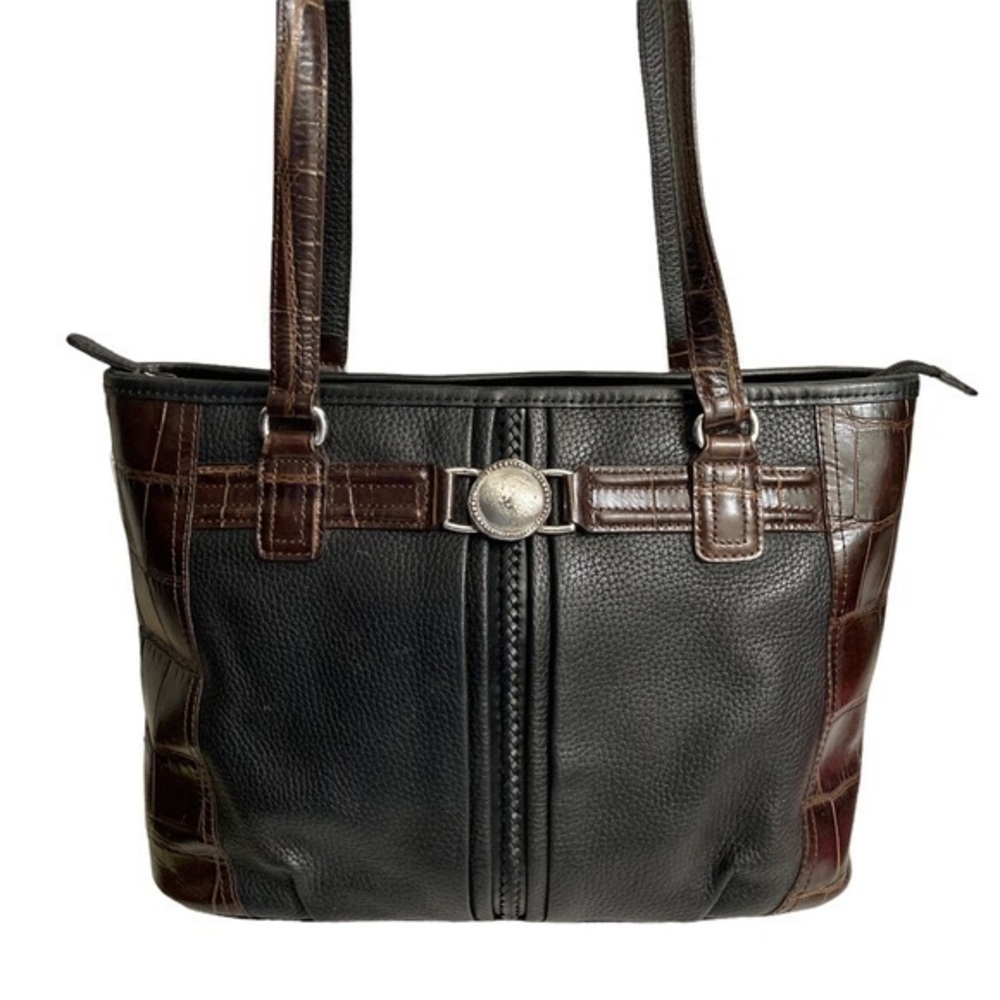 Brighton black and brown leather tote bag